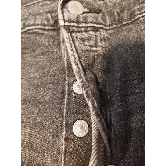 Levis 501 Jeans Mens 38x30 Black Original Fit Button Fly Dark Wash Denim Cotton - Picture 5 of 12